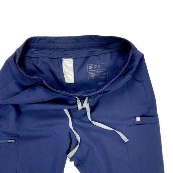 FIGS Cargo Pants Mens XL Navy Blue Axiom Straight Leg 7 Pockets Stretch Scrubs - Picture 15 of 16